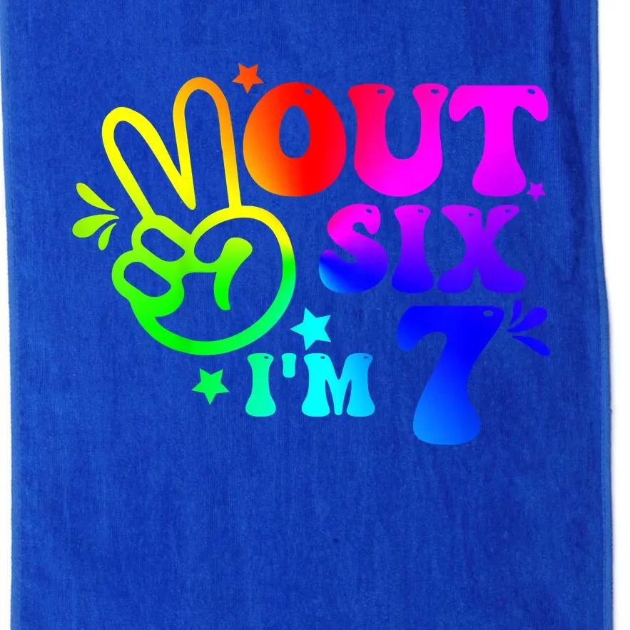 Peace Out Six I'm 7 Year Old 7th Birthday Platinum Collection Golf Towel