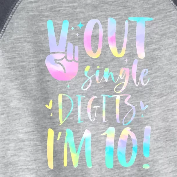 Peace Out Single Digits I'm 10 Year Old 10th Birthday Girl Toddler Fine Jersey T-Shirt