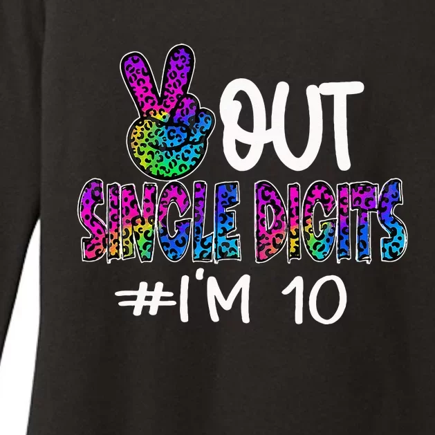 Peace Out Single Digits Im 10 Year Old 10th Birthday Girl Womens CVC Long Sleeve Shirt