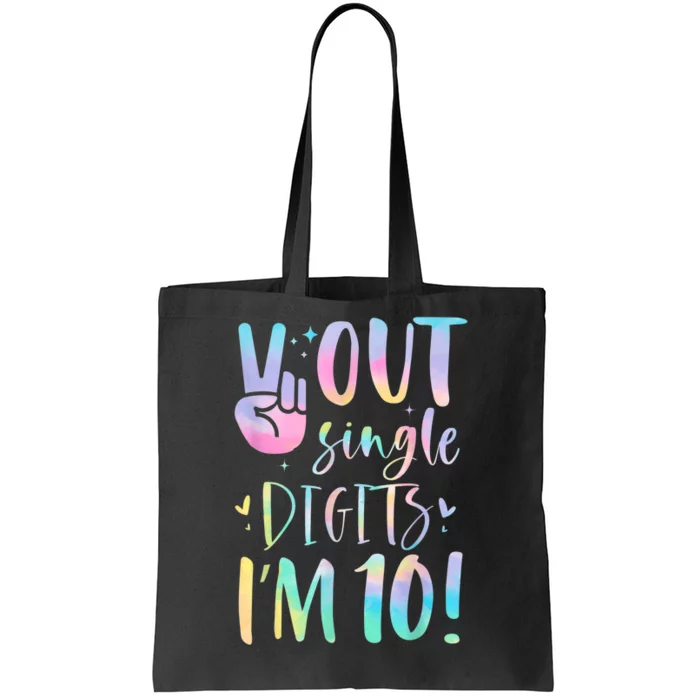 Peace Out Single Digits I'm 10 Year Old 10th Birthday Girl Tote Bag