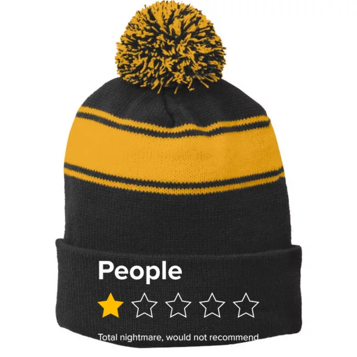 People One Star Total Nightmare Would Not Recommend Stripe Pom Pom Beanie