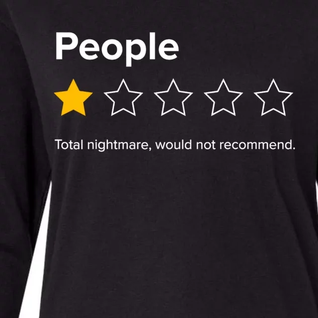 People One Star Total Nightmare Would Not Recommend Womens Cotton Relaxed Long Sleeve T-Shirt