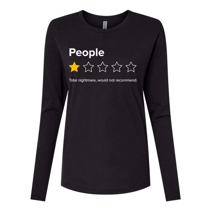 People One Star Total Nightmare Would Not Recommend Womens Cotton Relaxed Long Sleeve T-Shirt