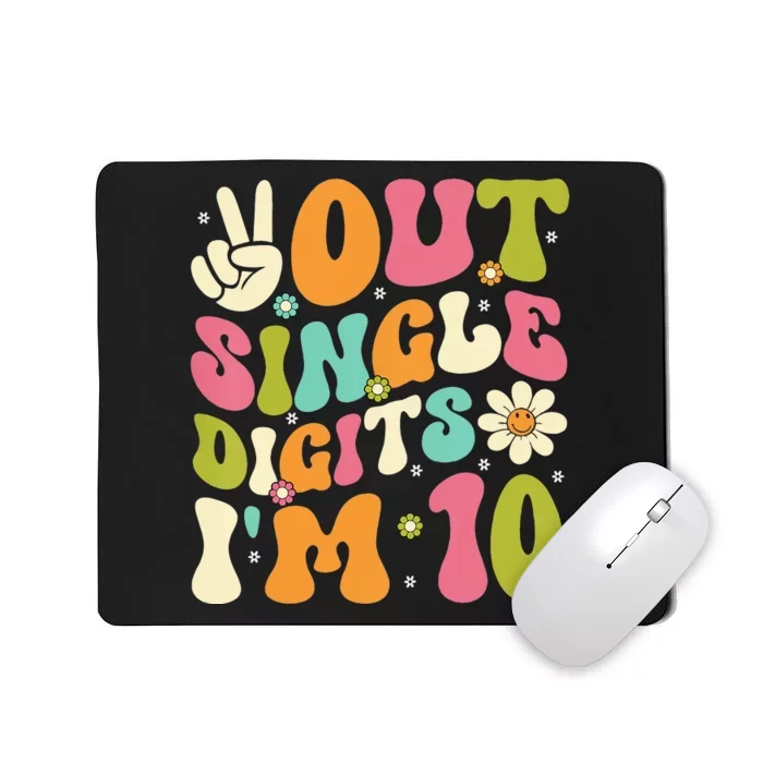 Peace Out Single Digits Retro Groovy 0th Birthday Mousepad