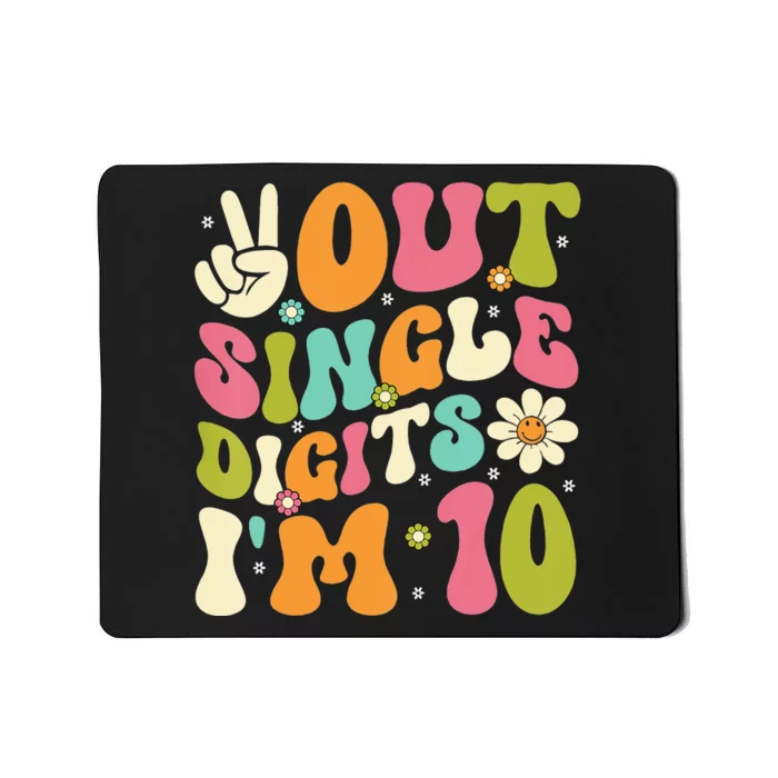 Peace Out Single Digits Retro Groovy 0th Birthday Mousepad