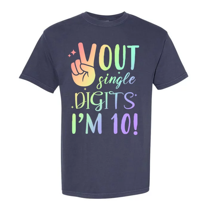 Peace Out Single Digits I'm 10 Birthday Gift Garment-Dyed Heavyweight T-Shirt