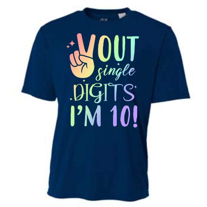 Peace Out Single Digits I'm 10 Birthday Gift Cooling Performance Crew T-Shirt