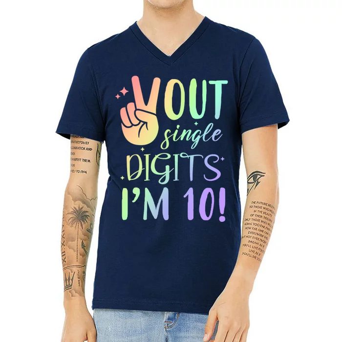 Peace Out Single Digits I'm 10 Birthday Gift V-Neck T-Shirt