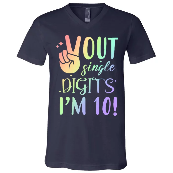 Peace Out Single Digits I'm 10 Birthday Gift V-Neck T-Shirt