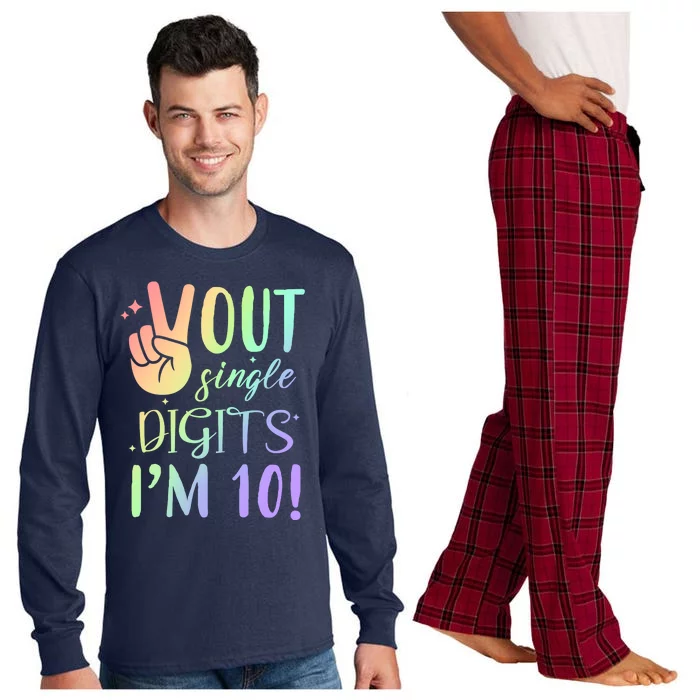 Peace Out Single Digits I'm 10 Birthday Gift Long Sleeve Pajama Set