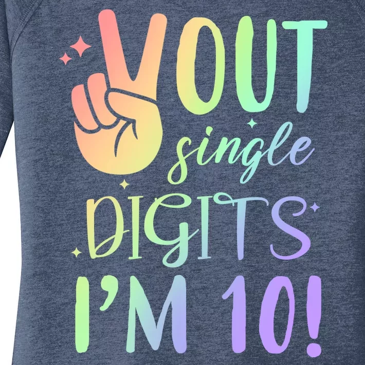 Peace Out Single Digits I'm 10 Birthday Gift Women's Perfect Tri Tunic Long Sleeve Shirt