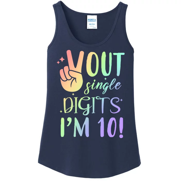 Peace Out Single Digits I'm 10 Birthday Gift Ladies Essential Tank