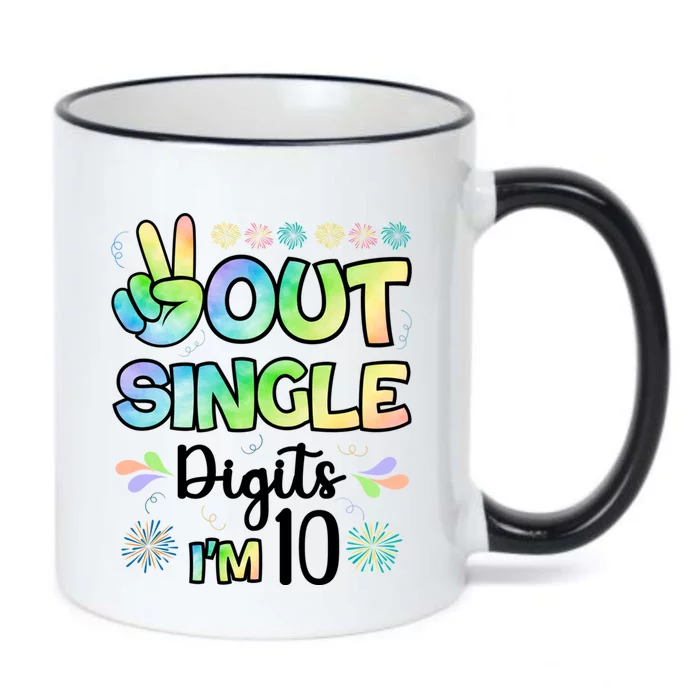 Peace Out Single Digits I'm 10 Cute Gift Black Color Changing Mug