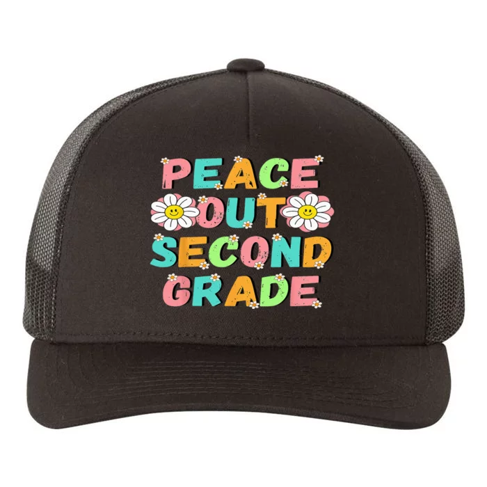 Peace Out Second Grade Cute Groovy Last Day Of 2Nd Grade Yupoong Adult 5-Panel Trucker Hat