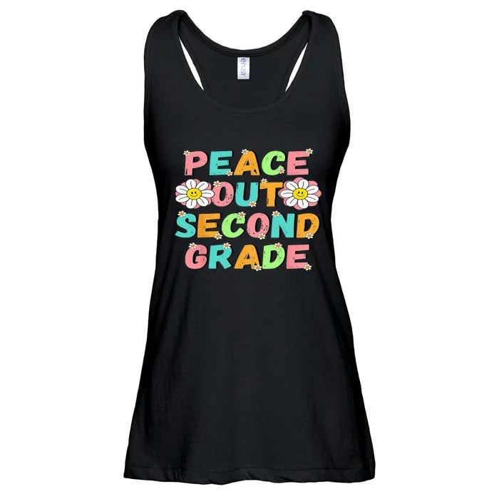 Peace Out Second Grade Cute Groovy Last Day Of 2Nd Grade Ladies Essential Flowy Tank