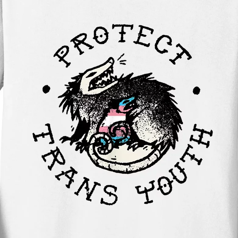 Protecttrans Opossum Support Lgbt Pride Kids Long Sleeve Shirt