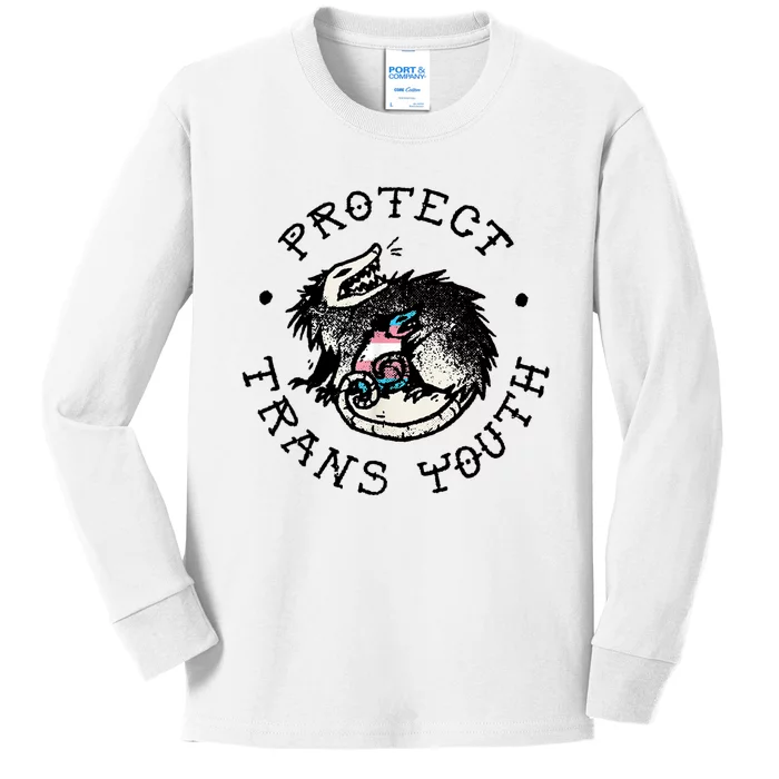 Protecttrans Opossum Support Lgbt Pride Kids Long Sleeve Shirt