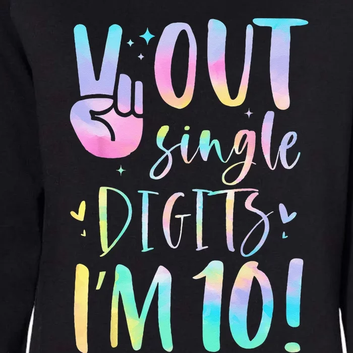 Peace Out Single Digits Im 10 Year Old 10th Birthday Girl Womens California Wash Sweatshirt