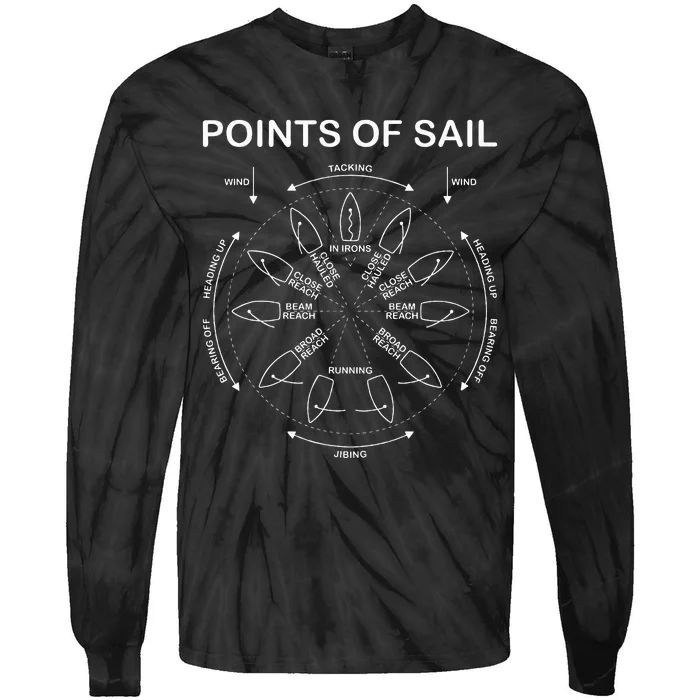 Points Of Sail Manoeuvre Sailing Ship Sailor Tie-Dye Long Sleeve Shirt