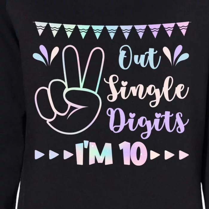 Peace Out Single Digits I'm 10 Gift Womens California Wash Sweatshirt