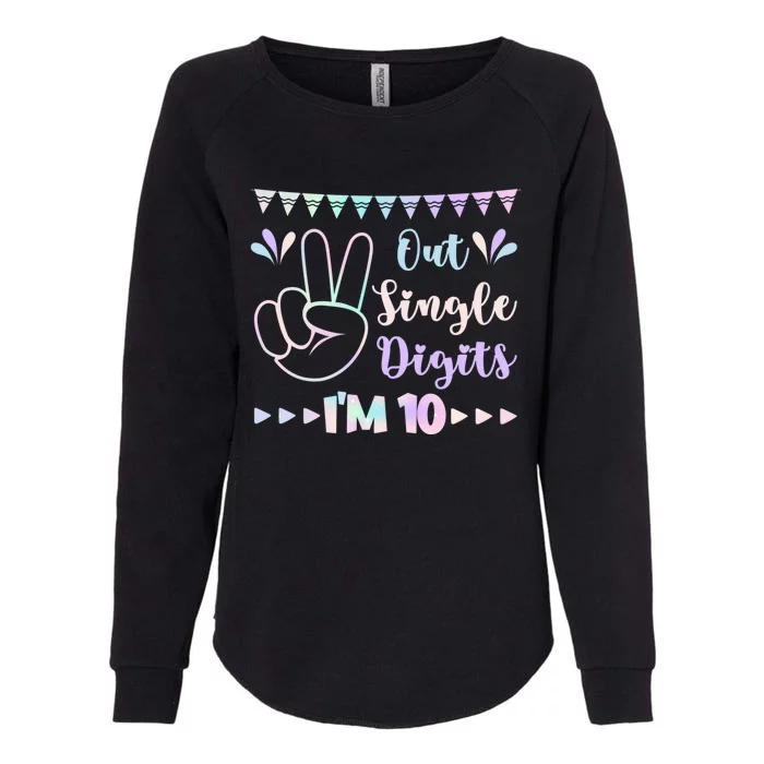 Peace Out Single Digits I'm 10 Gift Womens California Wash Sweatshirt