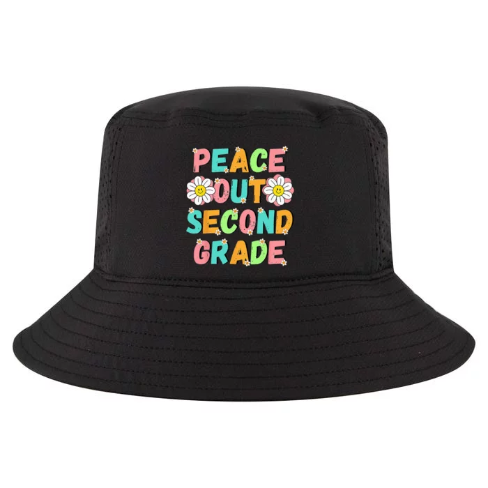 Peace Out Second Grade Cute Groovy Last Day of 2nd Grade Cool Comfort Performance Bucket Hat