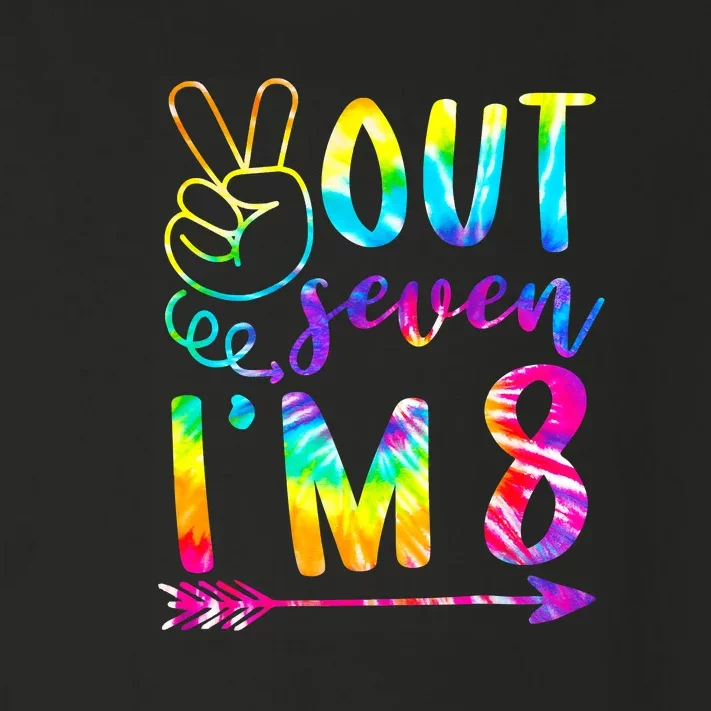 Peace Out Seven I'm 8 Tie Dye 8th Happy Birthday Girl Toddler Long Sleeve Shirt