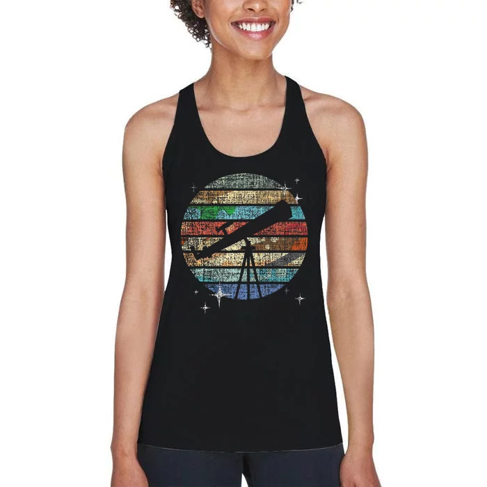 Planets Of Solar System Telescope Astronomy Science Fan Women's Racerback Tank