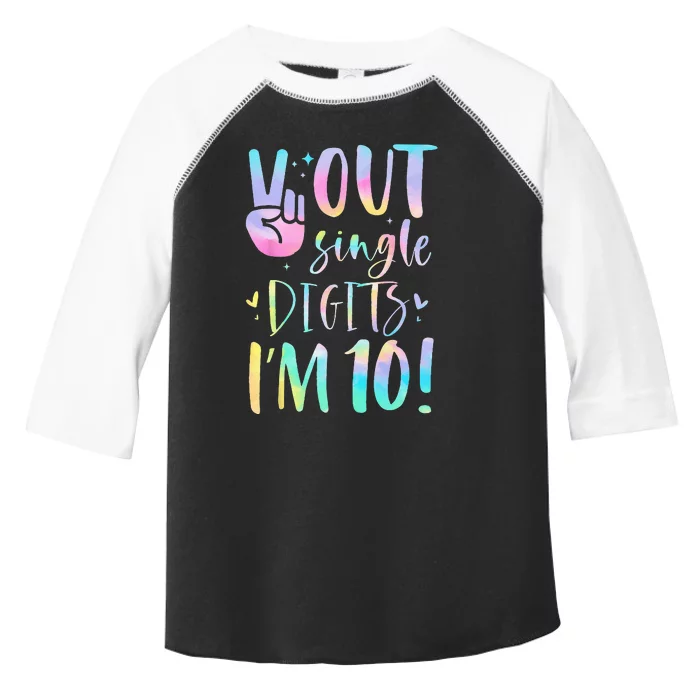 Peace Out Single Digits Im 10 Year Old 10th Birthday Girl Toddler Fine Jersey T-Shirt