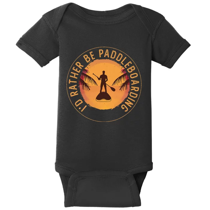 Paddleboarder On Sup Paddle Board For Standup Paddling Baby Bodysuit