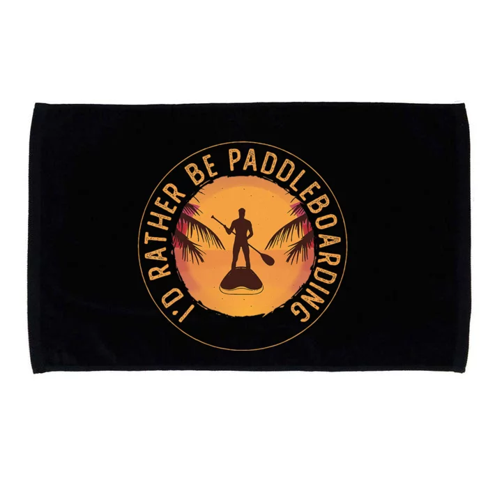 Paddleboarder On Sup Paddle Board For Standup Paddling Microfiber Hand Towel