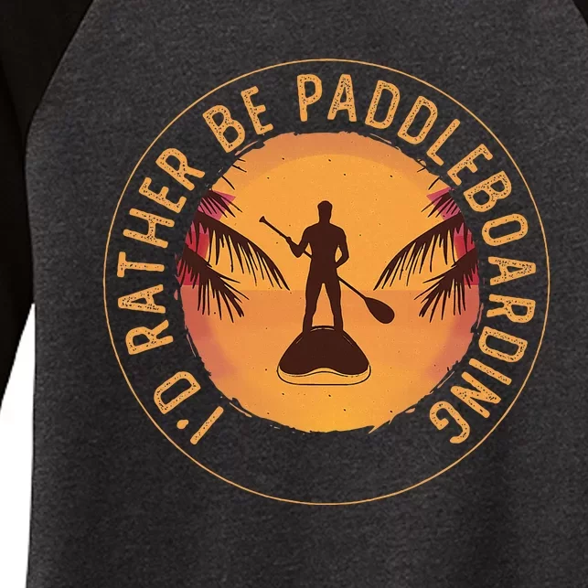 Paddleboarder On Sup Paddle Board For Standup Paddling Women's Tri-Blend 3/4-Sleeve Raglan Shirt