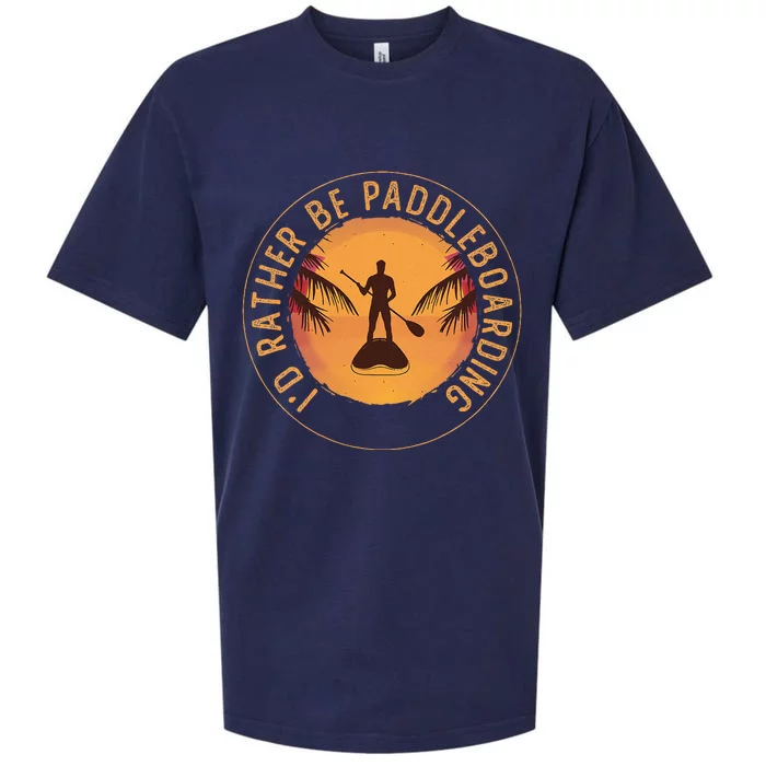 Paddleboarder On Sup Paddle Board For Standup Paddling Sueded Cloud Jersey T-Shirt