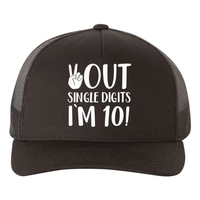 Peace Out Single Digits Art For 10 Year Old Yupoong Adult 5-Panel Trucker Hat