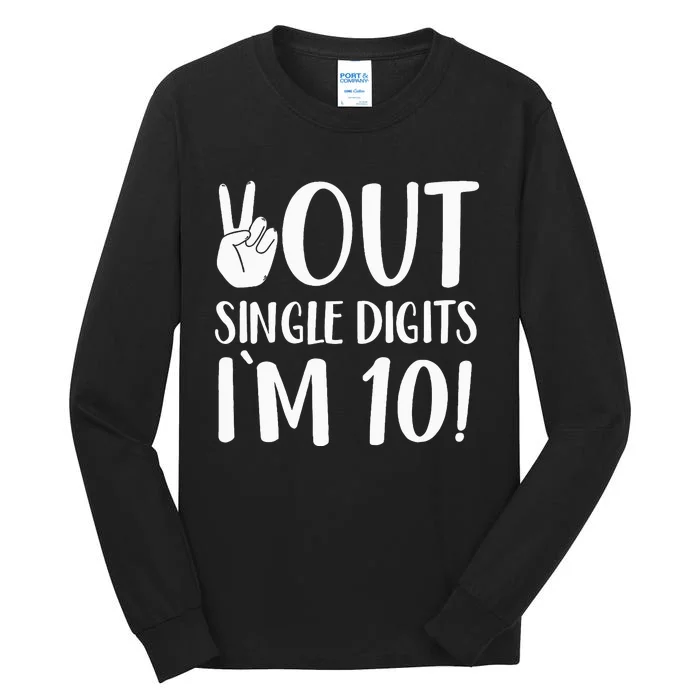 Peace Out Single Digits Art For 10 Year Old Tall Long Sleeve T-Shirt