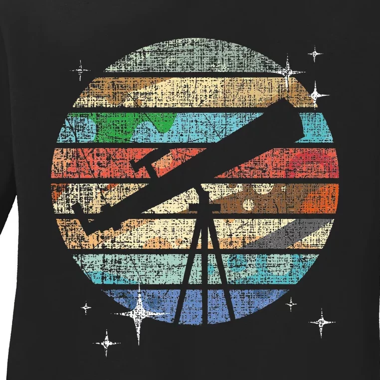 Planets Of Solar System Telescope Astronomy Ladies Long Sleeve Shirt