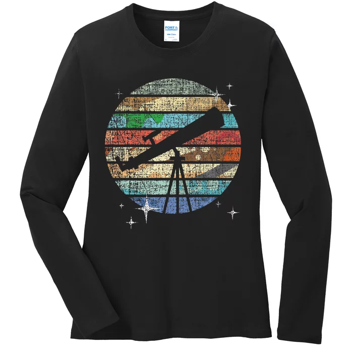 Planets Of Solar System Telescope Astronomy Ladies Long Sleeve Shirt