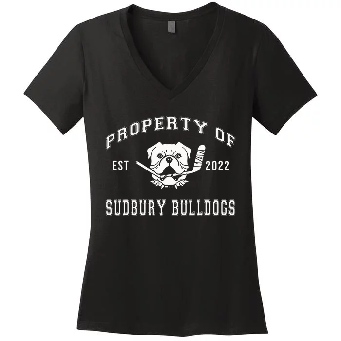 Property Of Sudbury Bulldog Women's V-Neck T-Shirt