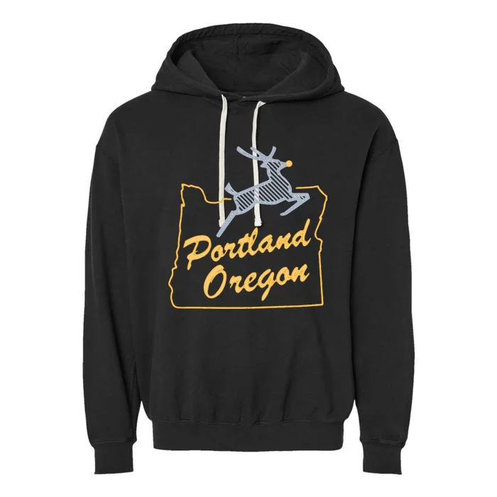 Portland Oregon Swea Garment-Dyed Fleece Hoodie