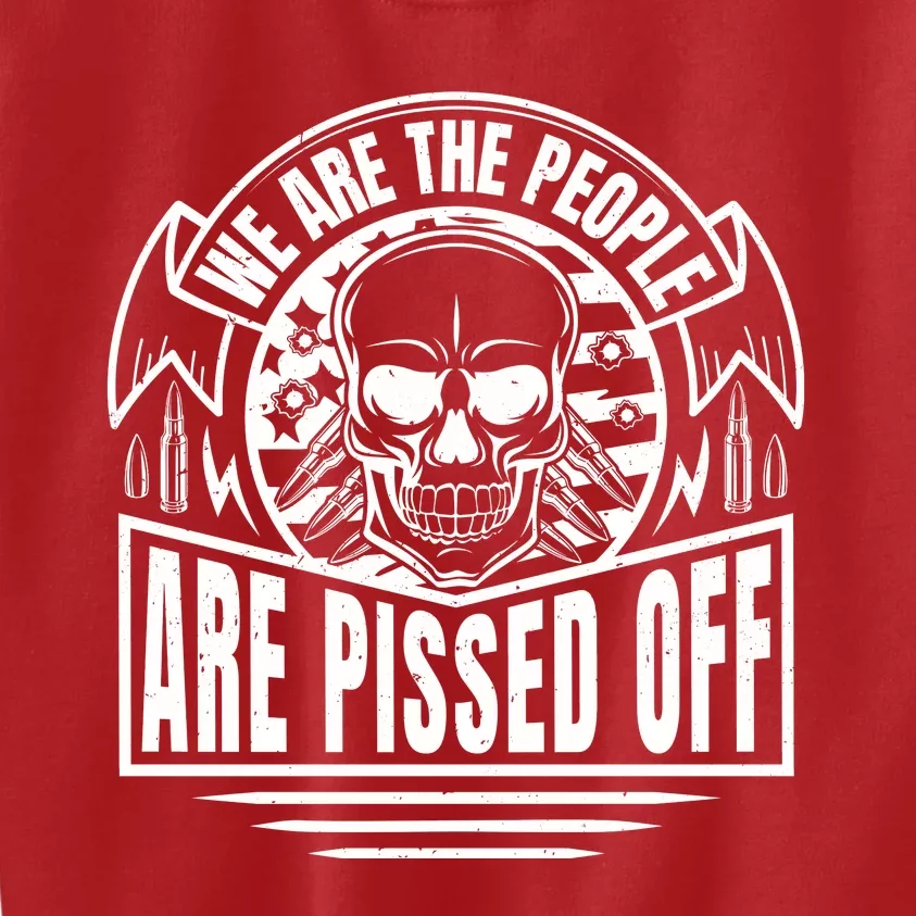 Pissed Off Skull Art Kids Sweatshirt