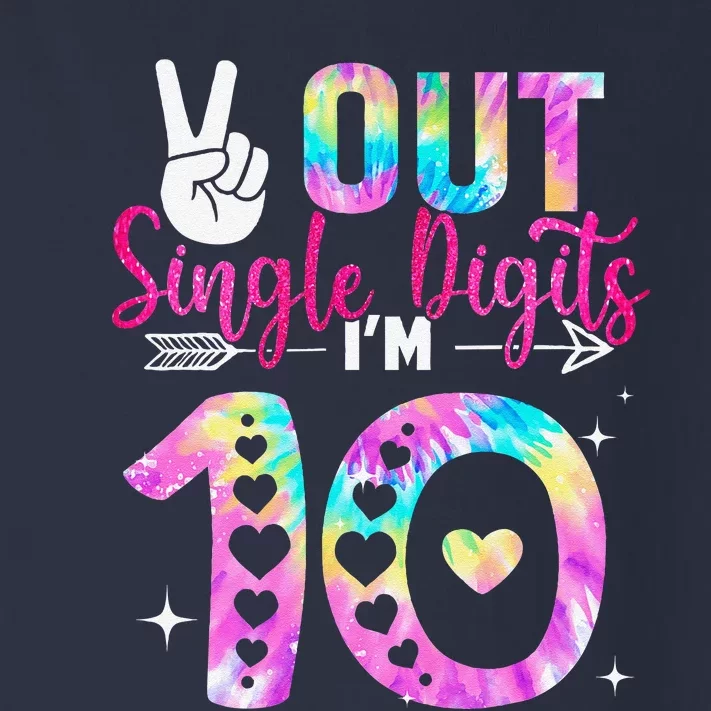 Peace Out Single Digits IM 10 Digits Tie Dye Birthday Girl Toddler Long Sleeve Shirt