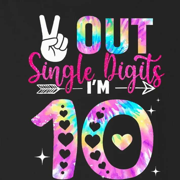 Peace Out Single Digits I'm 10 Digits Tie Dye Birthday Toddler Long Sleeve Shirt