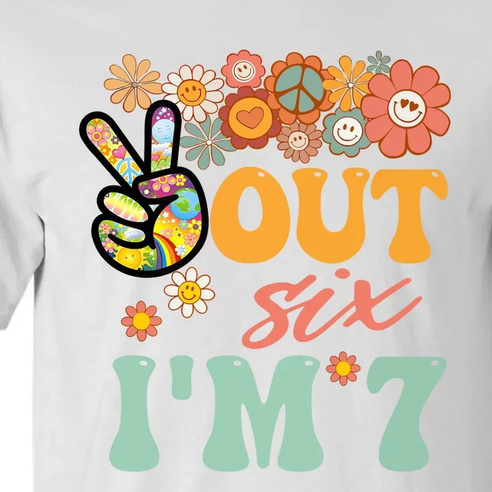 Peace Out Six I'm 7 Groovy 7th Happy Birthday Boy Girl Tall T-Shirt