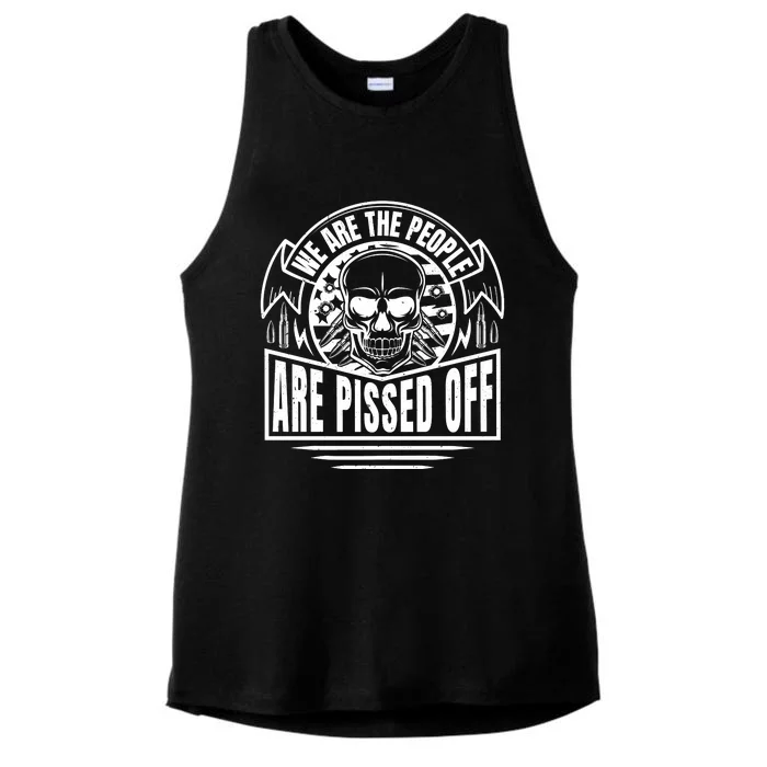 Pissed Off Skull Art Ladies Tri-Blend Wicking Tank