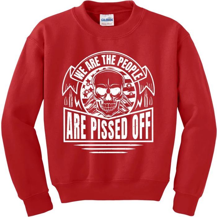 Pissed Off Skull Art Kids Sweatshirt