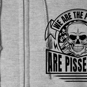 Pissed Off Skull Art Full Zip Hoodie