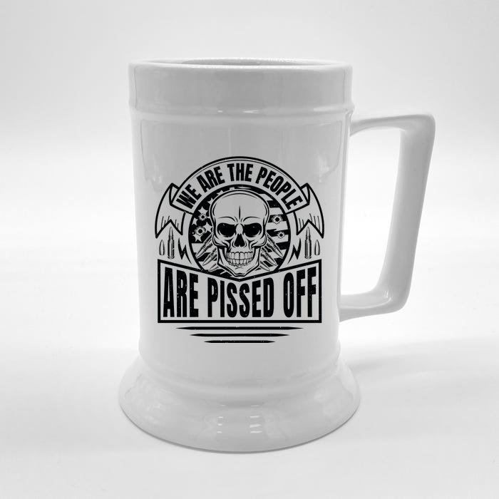 Pissed Off Skull Art Front & Back Beer Stein