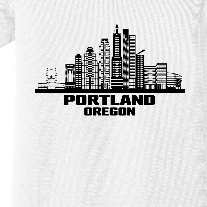 Portland Oregon State Skyline Baby Bodysuit