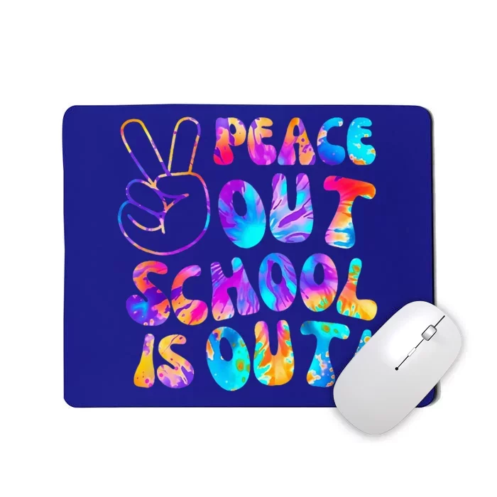 Peace Out School is Out for the Summer Tie Dye Retro Student Mousepad