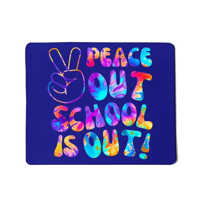 Peace Out School is Out for the Summer Tie Dye Retro Student Mousepad